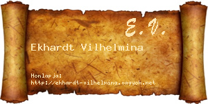 Ekhardt Vilhelmina névjegykártya
